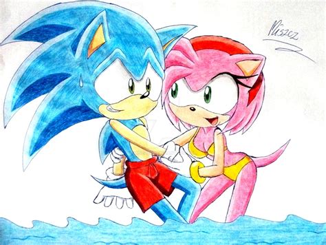 Come To The Water Sonic By Miszcz90 Sonic Amy The Hedgehog Sonic Art