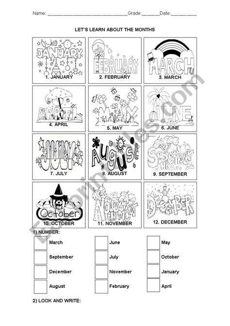 Months Of The Year Esl Worksheet By 0042638