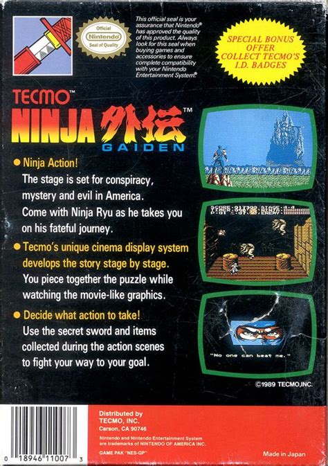 Ninja Gaiden Cover Or Packaging Material Mobygames