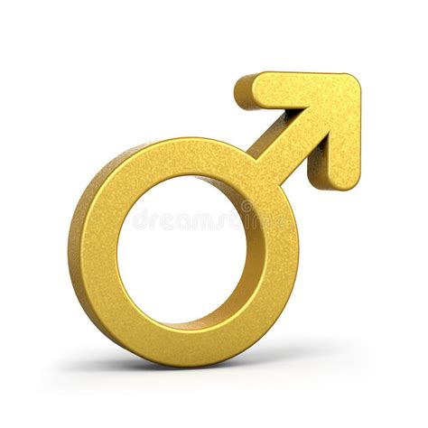 male gender symbols golden 3d illustration stock illustration illustration of gold metal