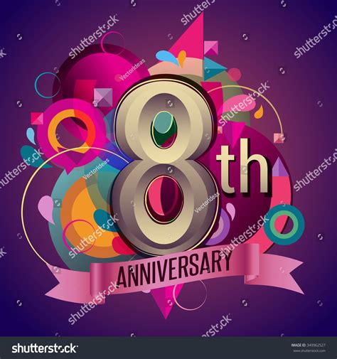 These are nice anniversary images, especially for printing or facebooking, etc. 8th Years Anniversary Wreath Ribbon Logo Stock Vector ...