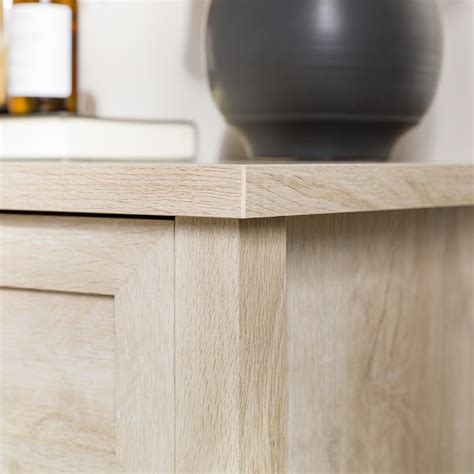 Walker Edison Farmhouse 3 Drawer Nightstand White Oak