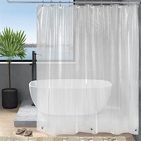 Amazer Clear Shower Curtain Liner Peva 5g Heavy Duty Plastic Shower Curtain Liner With Magnets
