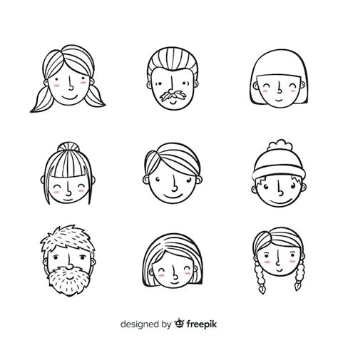 Premium Vector Hand Drawn People Avatar Collection