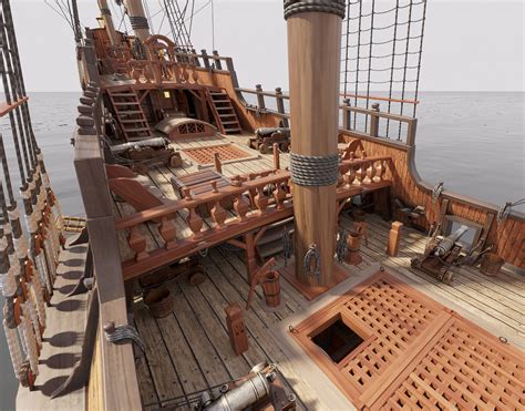 Artstation This 3d Galleon Includes A Fully Detailed Interior Resources