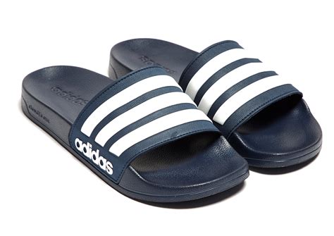Adidas Synthetic Cloudfoam Adilette Slides In Navywhite Blue For Men