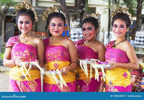 Bali Indonesia Girls In Indonesian Traditional Costume Editorial Photography Image Of Asia