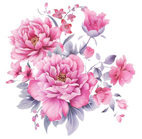 Download Beautiful Flower Patterns Design Floral Hand Painted Clipart
