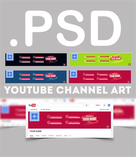 Youtube Channel Art Psd By Albaniagraphicdesign On Deviantart