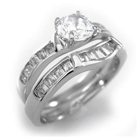 18k white gold wedding engagement ring set niv s bling