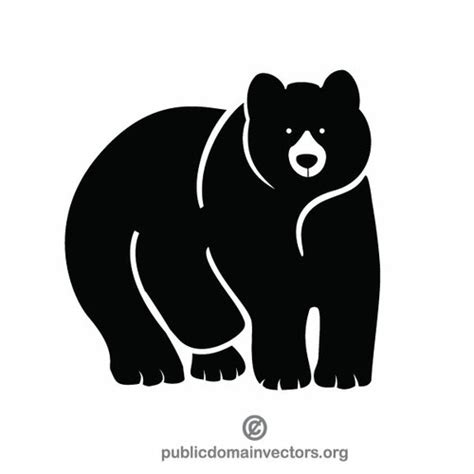Black Bear Silhouette Vector Graphics Public Domain Vectors