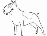Coloring Bull Terrier Pages Funny Drawing Dogs Categories sketch template