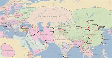 Map Of Marco Polos Travels Illustration World History Encyclopedia