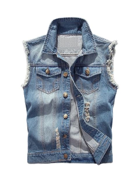 Visit Our Online Shop Mens Casual Button Up Denim Vest Vintage