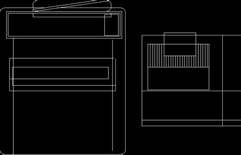 Mutifunction Printer Dwg Block For Autocad • Designs Cad
