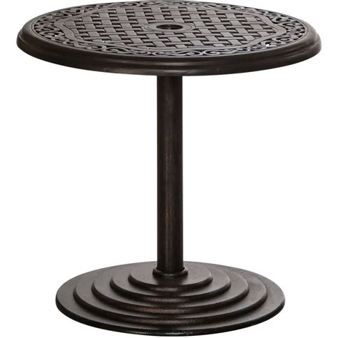 Hanover 25 In Round Umbrella Side Table With Cast Tabletop