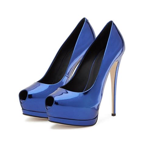 New Solid Sexy Thin Heels Women Sandals Shoes Pumps Blue Fashion High Platform 14cm High Heels