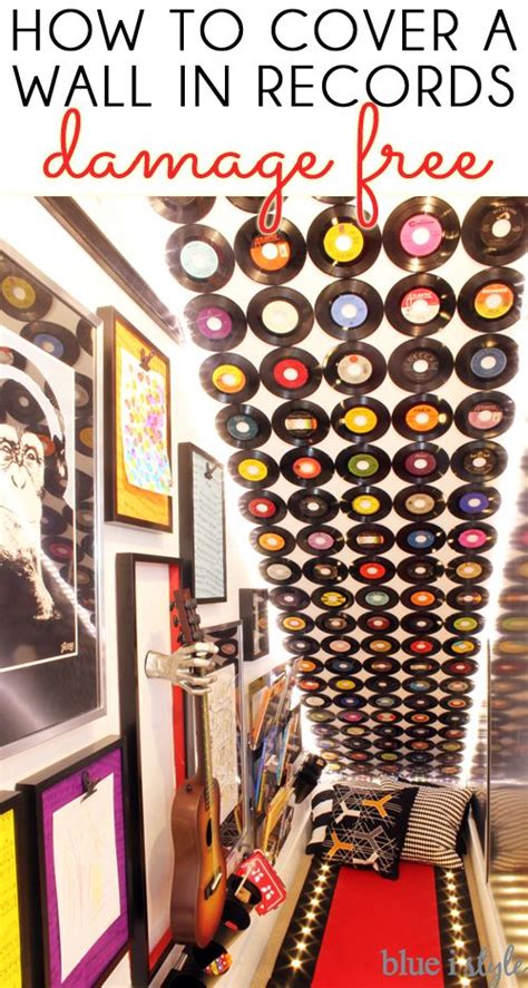 How To Cover A Wall In Vinyl Records Damage Free Music Room Decor