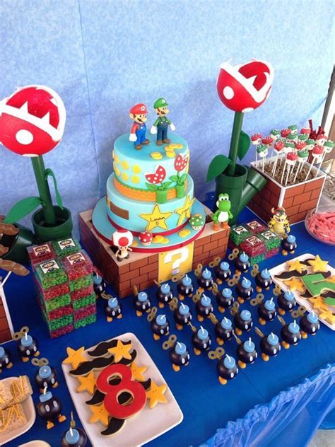 Fiesta Temática Mario Bros Para Niños De Todas Las Edades Pastel De