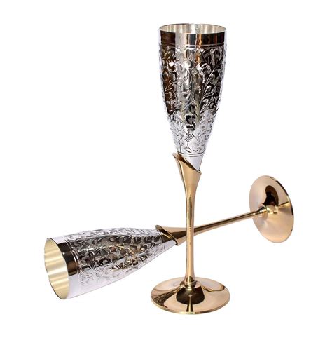 Hand Engraved Royal Brass Wine Goblets Share A Craft