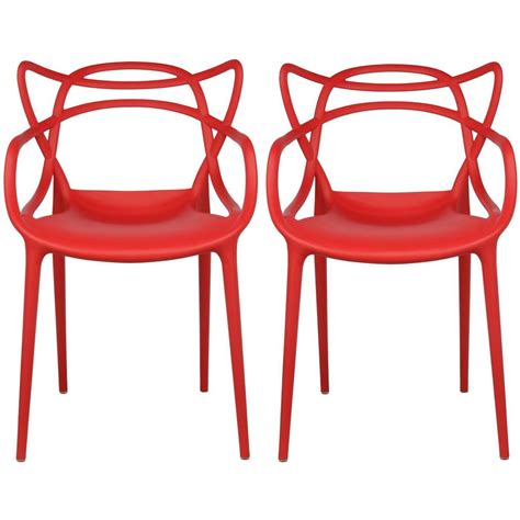 Homelala Set Of 2 Red Stackable Contemporary Modern Designer Plastic
