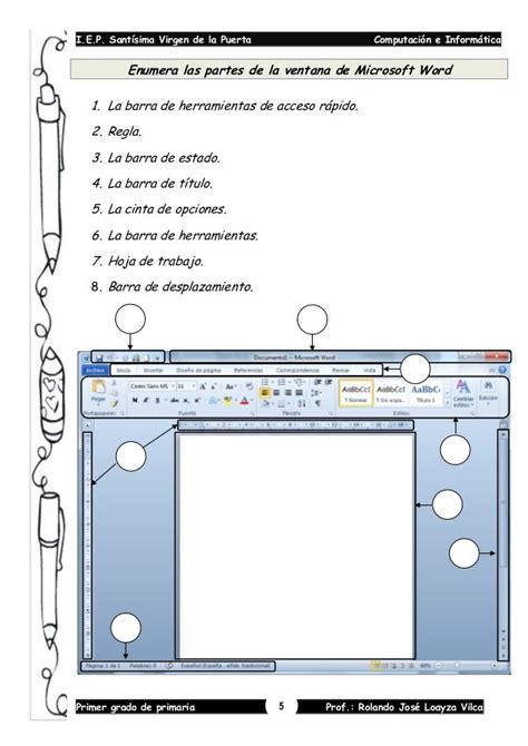 Partes De Una Hoja De Word Sarah Watson