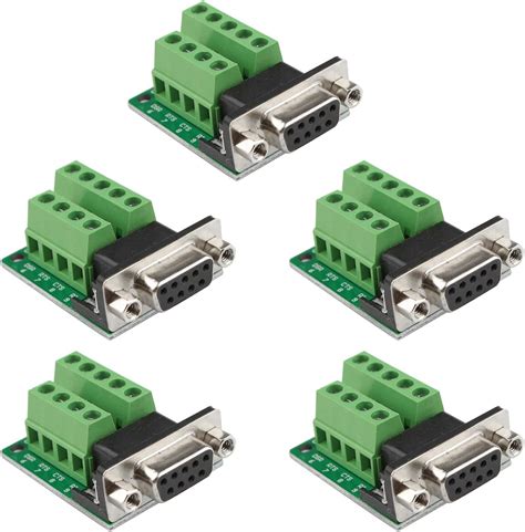 5pcs D Sub Db9 Rs232 Interface Breakout Board Connector 9 Pin 2 Row