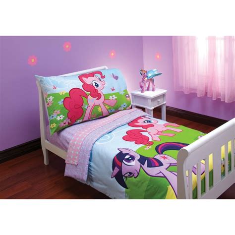 The comforter features my little pony characters from the popular show; My Little Pony Crystal Princess Ponies | Toddler bed set ...