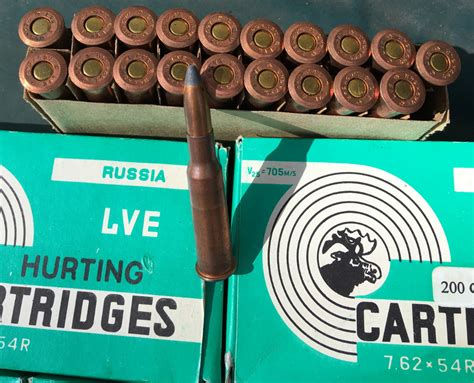 Lve Russia 762x54 100 Rounds Brass Case Berdan Non