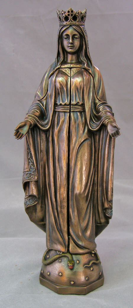 Our Lady Of Sorrows Triptych Bronze Cold Cast Statue By
