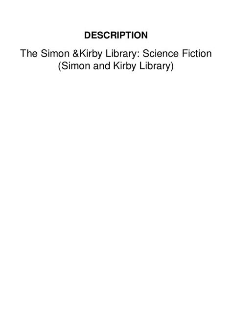 Download ⚡ The Simon And Kirby Library Science Fiction Simon And Kirby