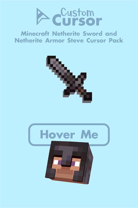 Minecraft Netherite Sword And Netherite Armor Steve Cursor Pack In 2020