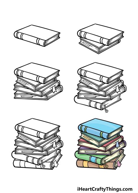 How To Draw A Stack Of Books A Step By Method Step Guide Khoa