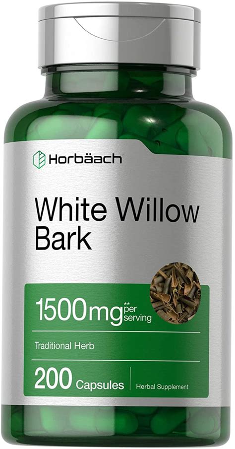 Alternative Pain Relief White Willow Bark Capsules 1500mg 200 Pills