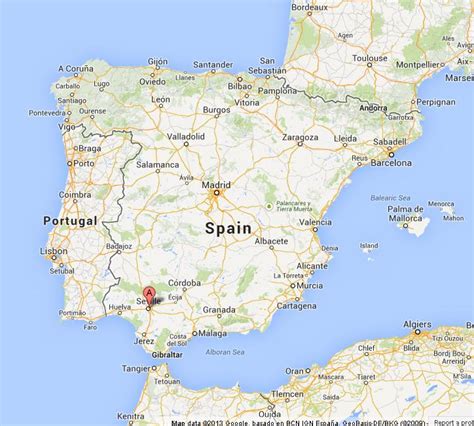 Starp daudzajām slavenajām vietām šī elpu aizraujošā vieta nebeigs jūs izbrīnīt. Seville on Map of Spain