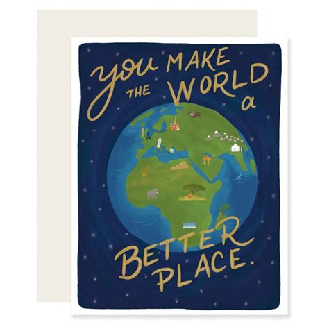 you make the world better card slightly stationery outer layer