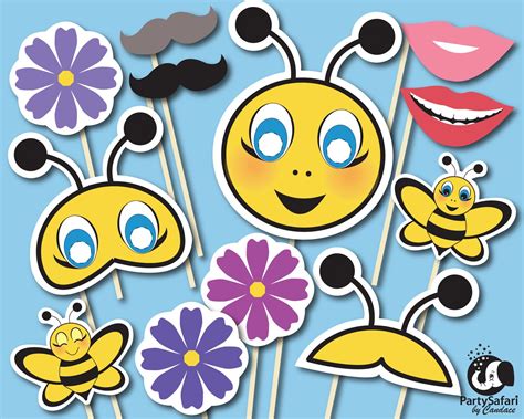 Bee Printable Photo Booth Props Bee Photo Booth Props Etsy
