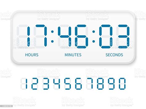 Digital Clock Numbers Flat Electron Watch Screen Modern White Alarm