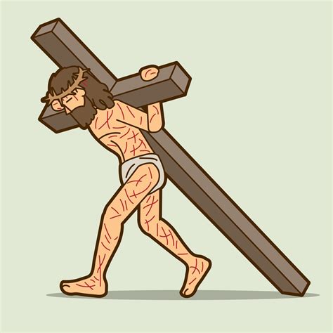 Jesus Christ Carrying Cross Cartoon Graphic Vector Vector Art At Vecteezy