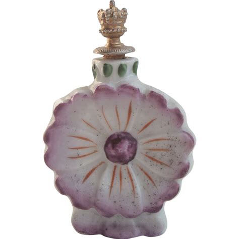 German Porcelain Figural Crown Top Perfume Scent Bottle Circa 1930