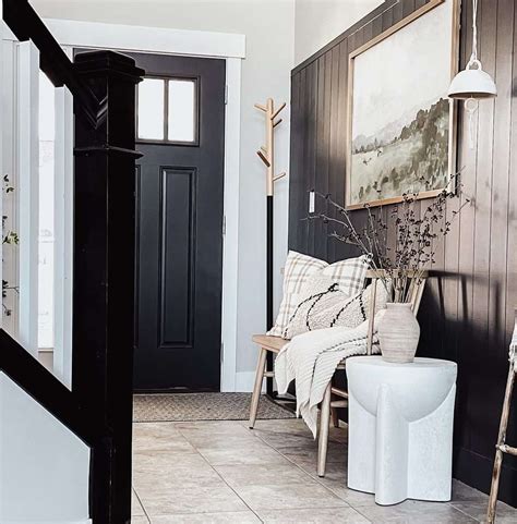 Small Entryway Wall Décor With Black Shiplap Soul And Lane