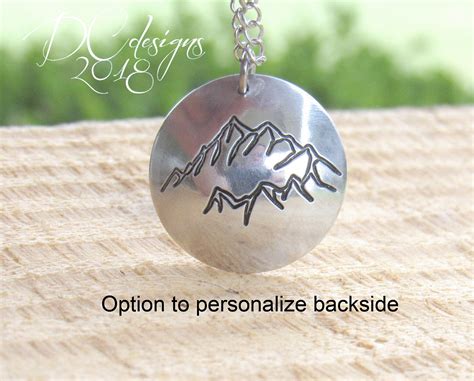 Mountain Necklace Mountain Jewelry Nature Jewelry Disc Etsy