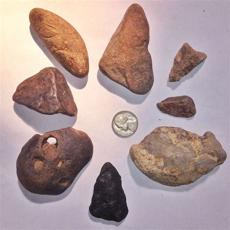 Ancient Native American Artifacts Lot 540 Group Native American Carved Stone Artifacts The