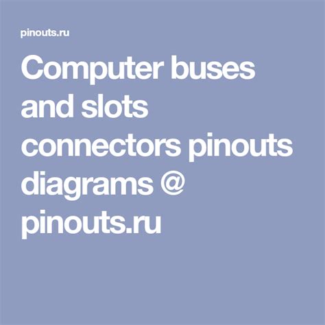 Computer Buses And Slots Connectors Pinouts Diagrams Pinouts Ru