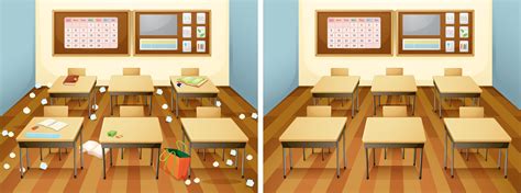 A Classroom Before And After Clean 444439 Download Free Vectors