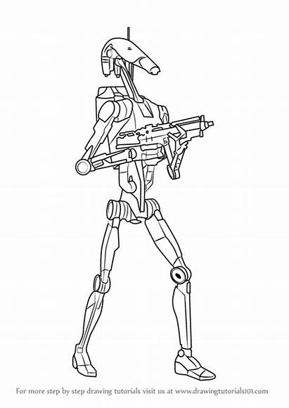 Wars Droid Battle Star Draw Coloring Pages