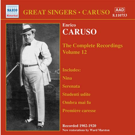 Album Caruso Enrico Complete Recordings Vol 12 1902 1920 Par