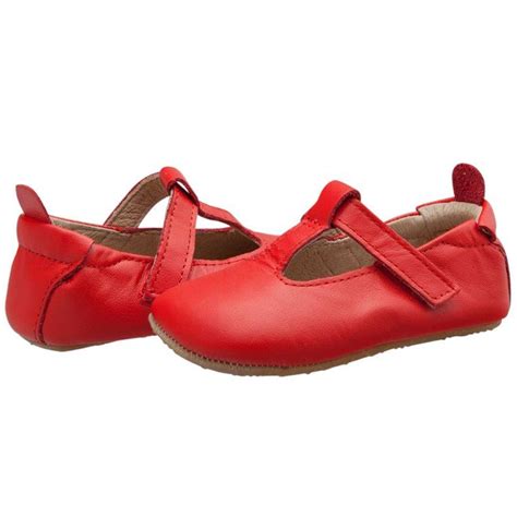 Oldsoles Soft Leather Pre Walker Shoes Ohme Bub Mary Jane Shoes Red