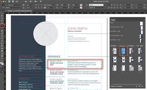 Adobe Indesign Cc 2018 Editing A Stock Template Rocky Mountain Training