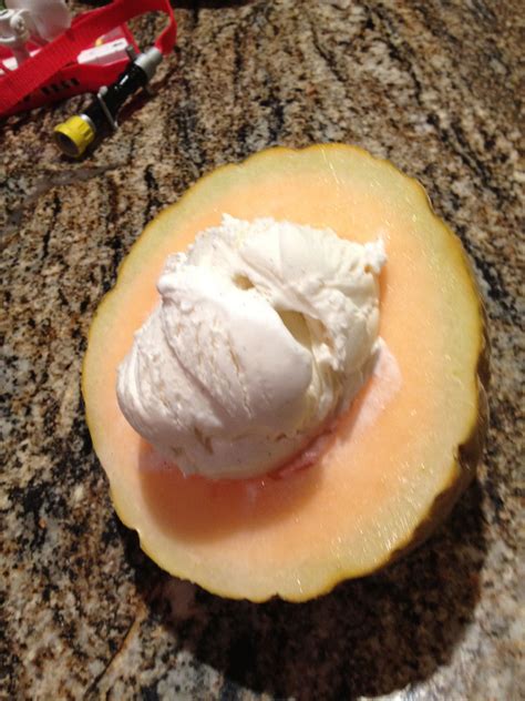 Cantaloupe With Vanilla Ice Cream Best Summer Snack Summer Snacks
